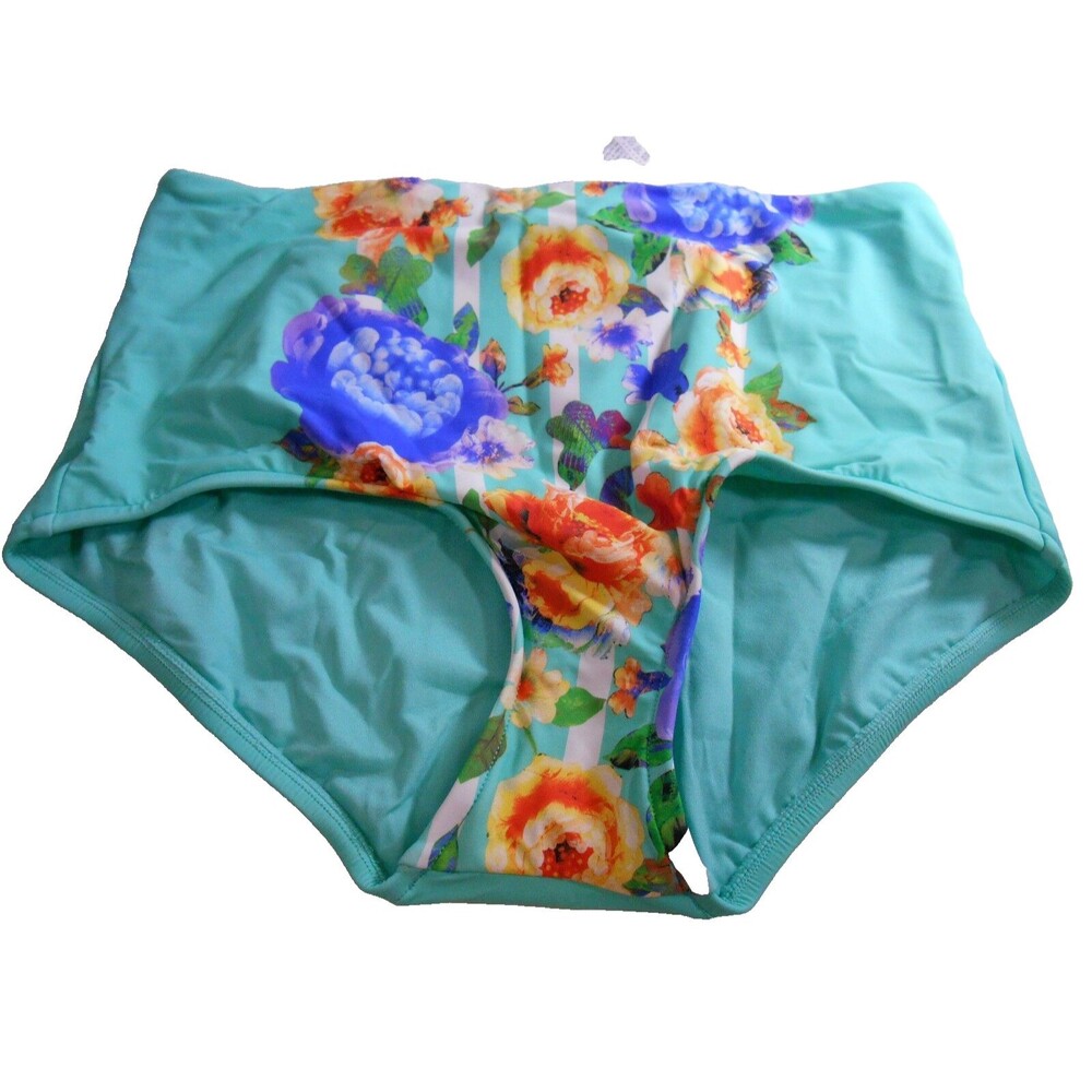 Seafolly Romeo Rose High Rise Vintage Bikini Bottom Women's sz 4 US Multi